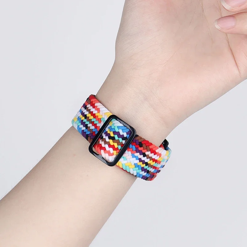 Nylon braided solo loop For Apple watch band 45mm 44mm 40mm 42mm 46mm Series Ultra 10 9 8 7 6 5 4 SE2 Adjustable elastic strap