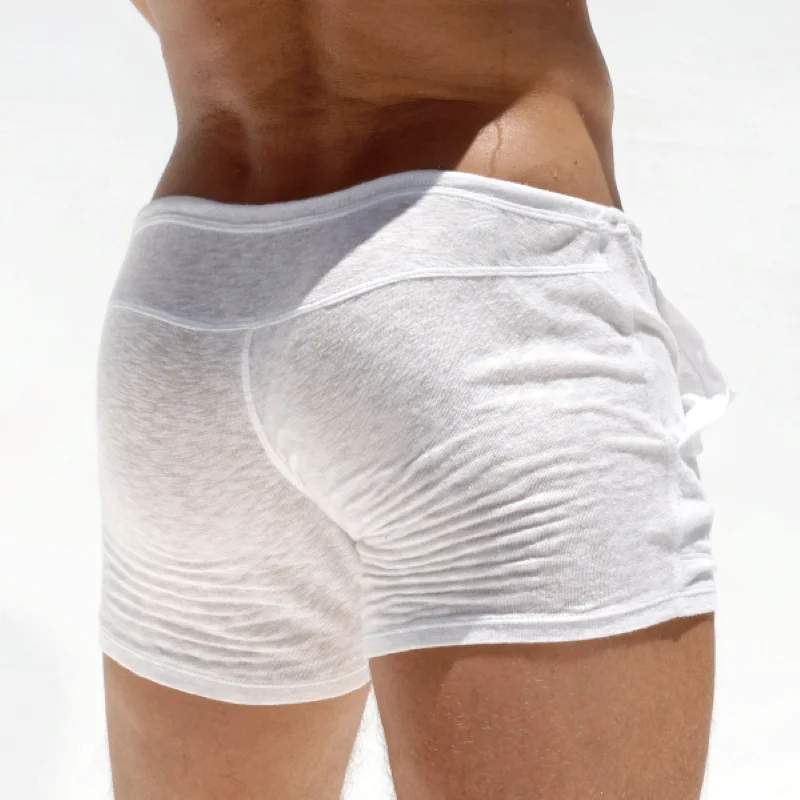 Pantalones cortos de casa de punto de bambú ligero para hombre.