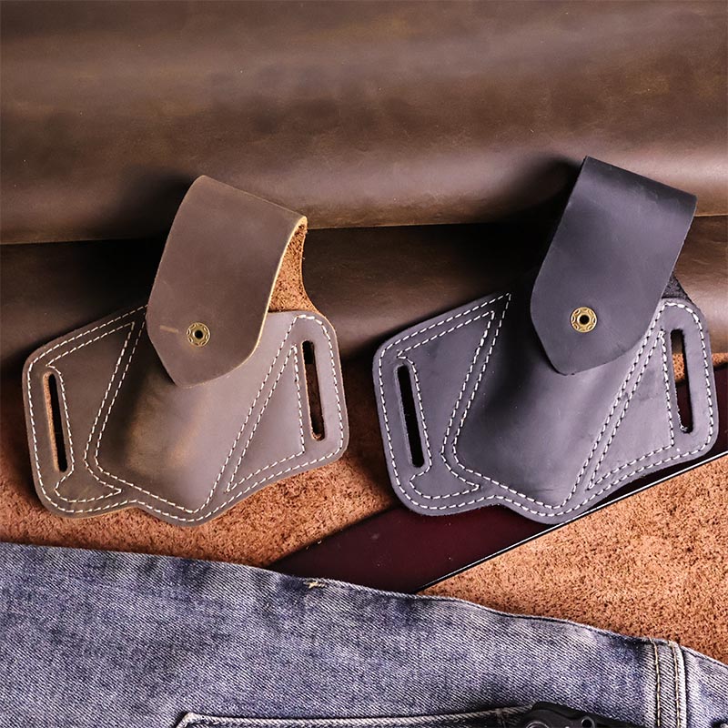 1pcEchtes Leder Outdoor Werkzeuge Lagerung Mantel Casual FoldingFlick Messer Taille Gürtel Schleife Halter Tasche Messer Schützen Fall