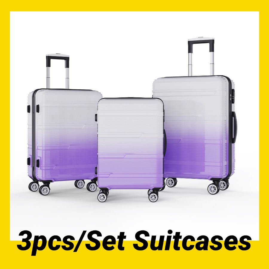 Comanlai 28-24-20 inch, set van 3 koffers, bagagesets met 4 universele wielen en dragend apparaat, ABS reiskoffer