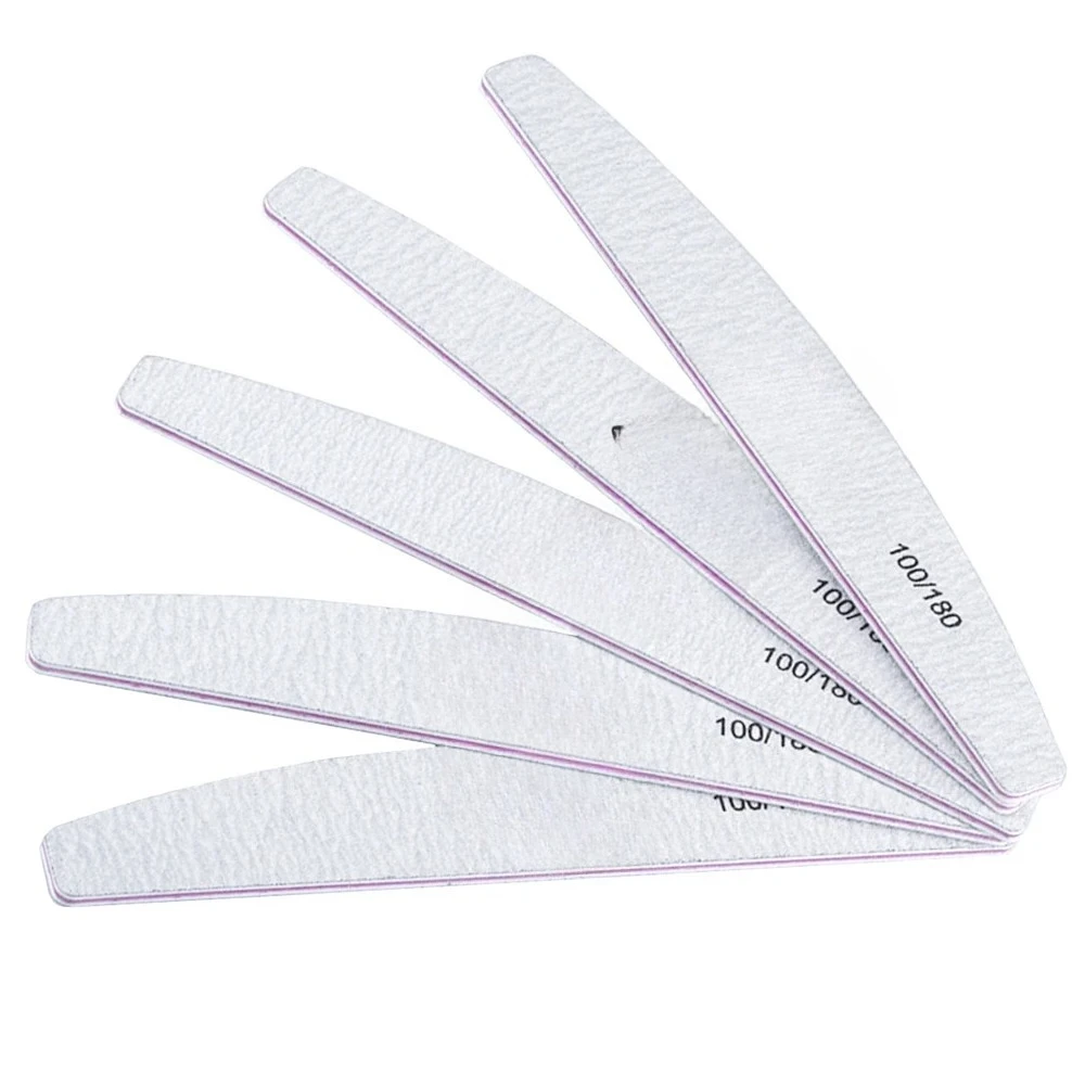 10Pcs/Lot 80/100/150/180/240 Grit Limas Trimmer Lime Nail Art Ongle Manicure Tool Nail File Buffer Double Side Nail Files Buffer