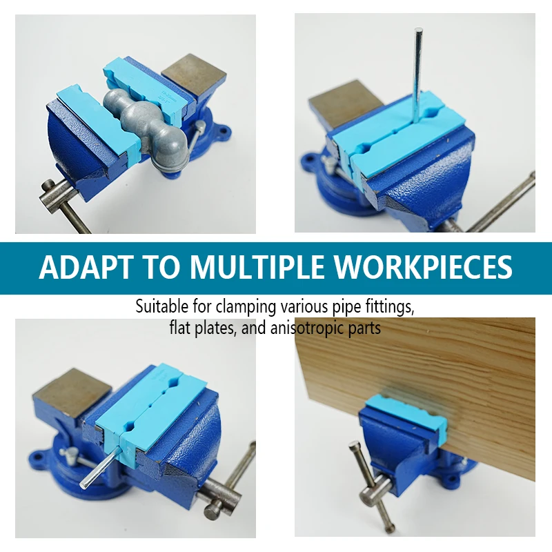 สีฟ้ายาง Vise แม่เหล็กป้องกันป้องกัน Strip Jaws สําหรับ 2.5/4/5/6 นิ้วเครื่องมือ Bench Vise Protector อุปกรณ์เสริม