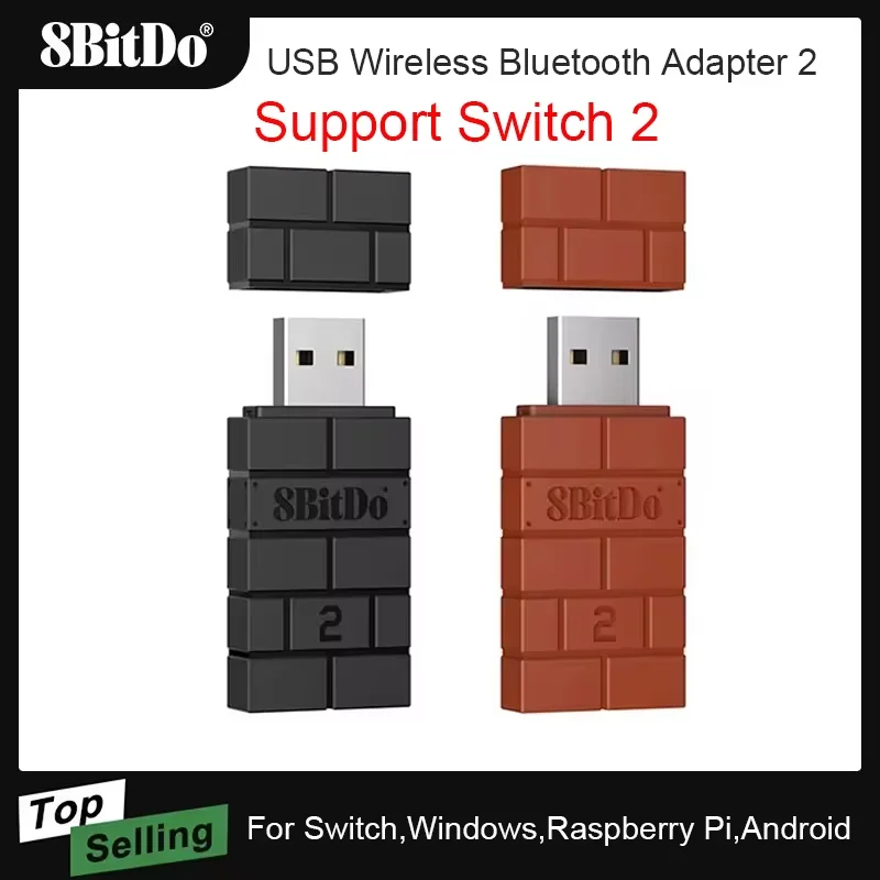 8Bitdo USB Không Dây Bluetooth Adapter 2 Nhận Dành Cho Windows Mac Máy Nintendo Switch PS1 Cho PS3 PS4 PS5 Bộ Điều Khiển