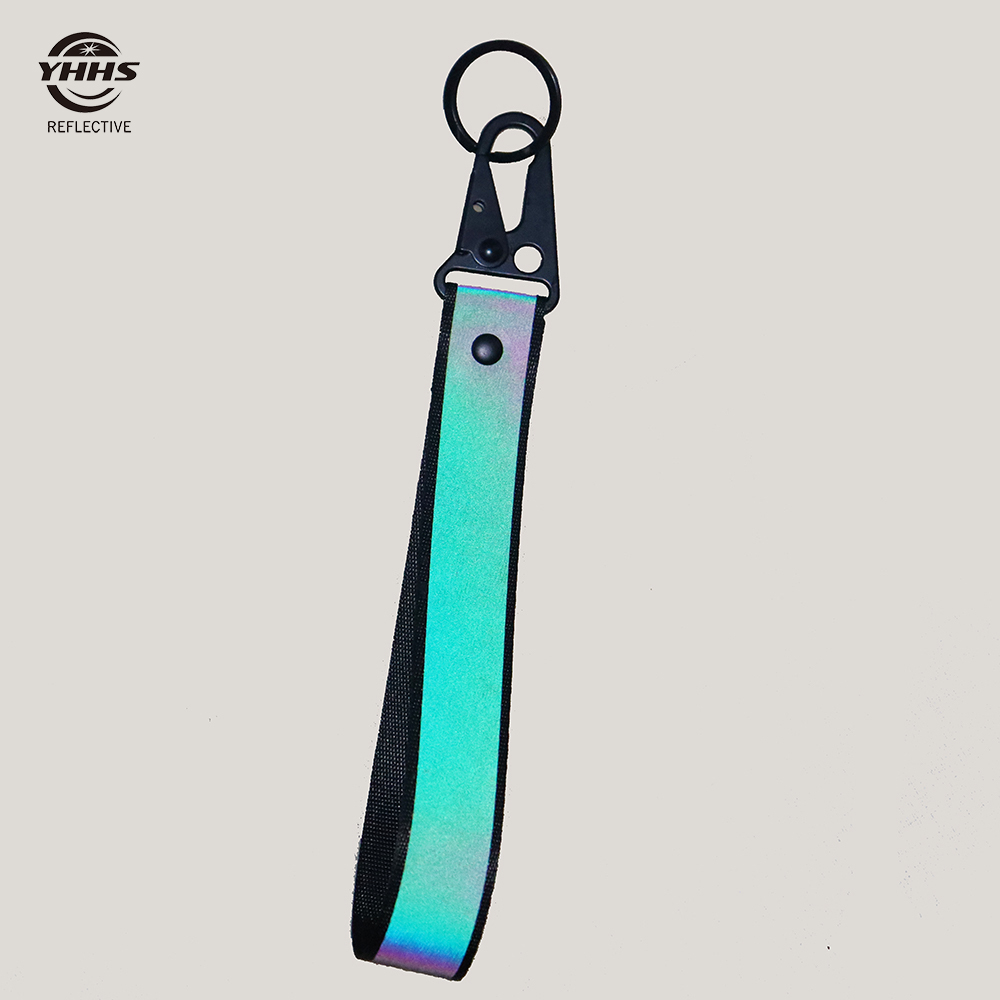 Llaveros reflectantes para coche de 2,5 cm, Material de correas colorido de alto brillo para bolso, accesorios colgantes para correr de noche y caminar, 18cm