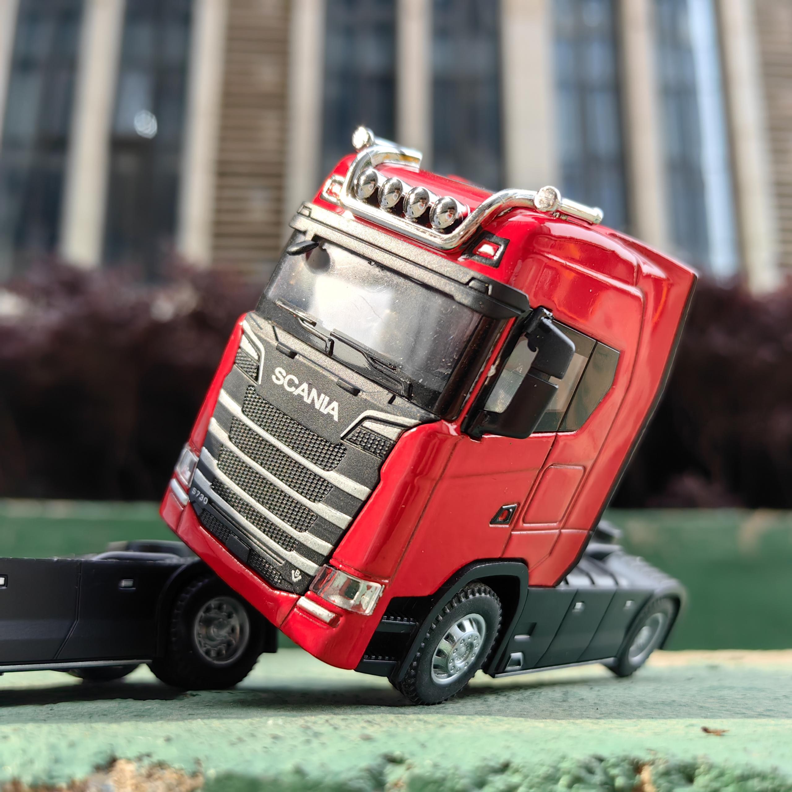 1/50 Alloy Diecast Truck Head Car Model Toys Simulation Engineering Transport Vehicle Pull Back Container Head Metal Toy for Boy