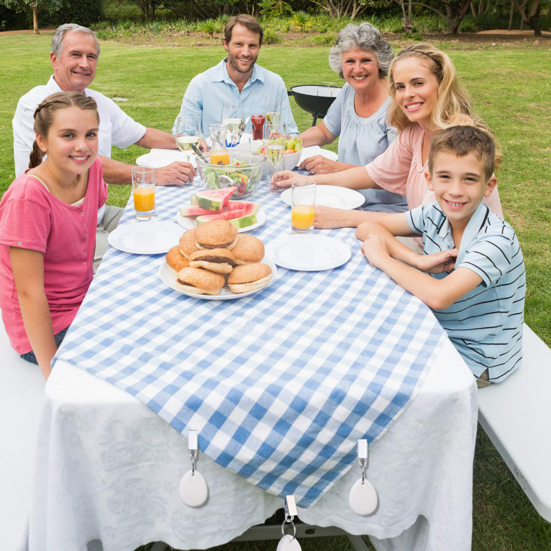 8PCS Tischdecke Gewichte Tropfen Form Anhänger Outdoor Tischdecke Gewichte Steine Mit Metall Clips Marmor Tisch Abdeckung Gewichte