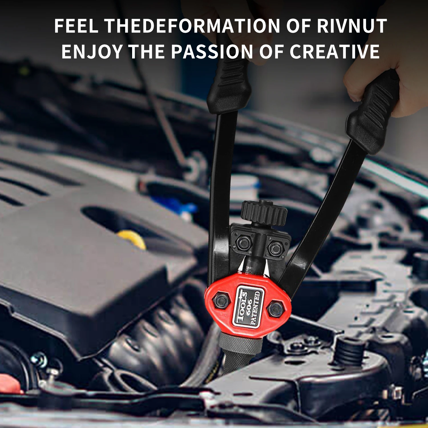 9PCS Riveter Gun Tool Set Threaded Hand Rivet Nut Gun M3 M4 M5 M6 M8 M10 M12 Double Insert Manual Double Handle Riveter Tool