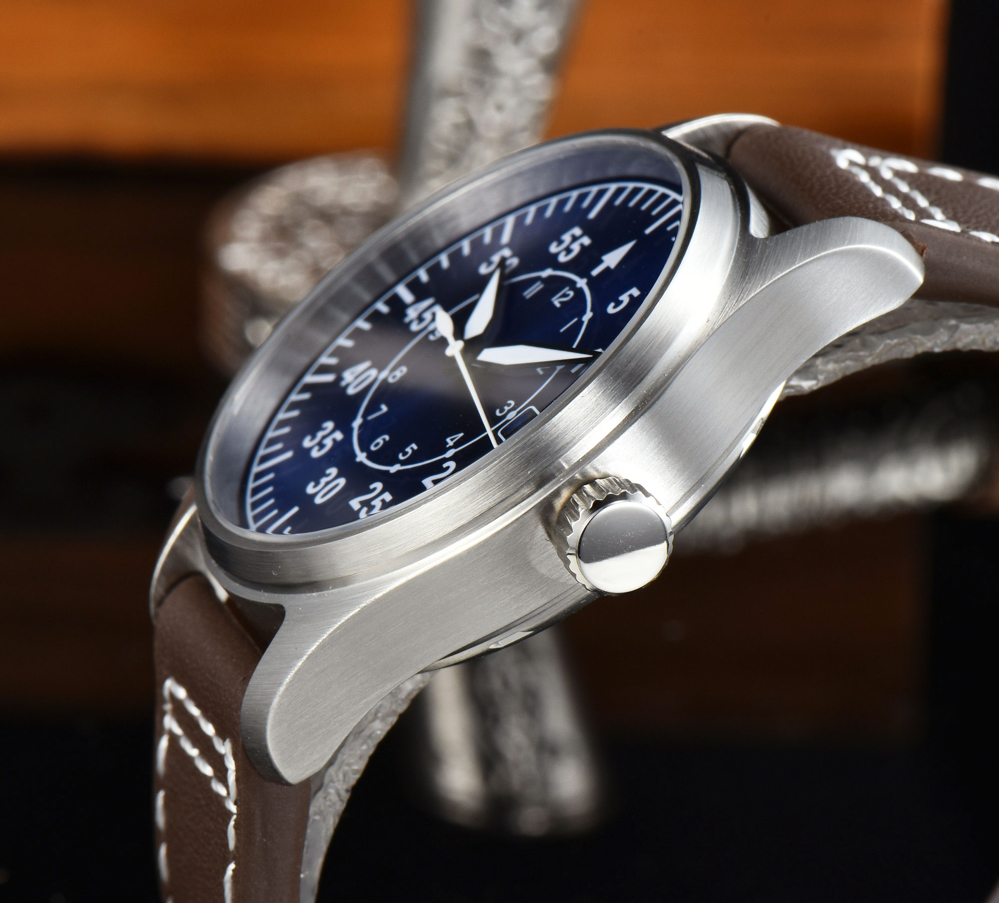 Tandorio NH35A Diver Herren-Automatikuhr, 39 mm, 200 m wasserdicht, Datum, Saphirglas, Leder-/Gummiarmband