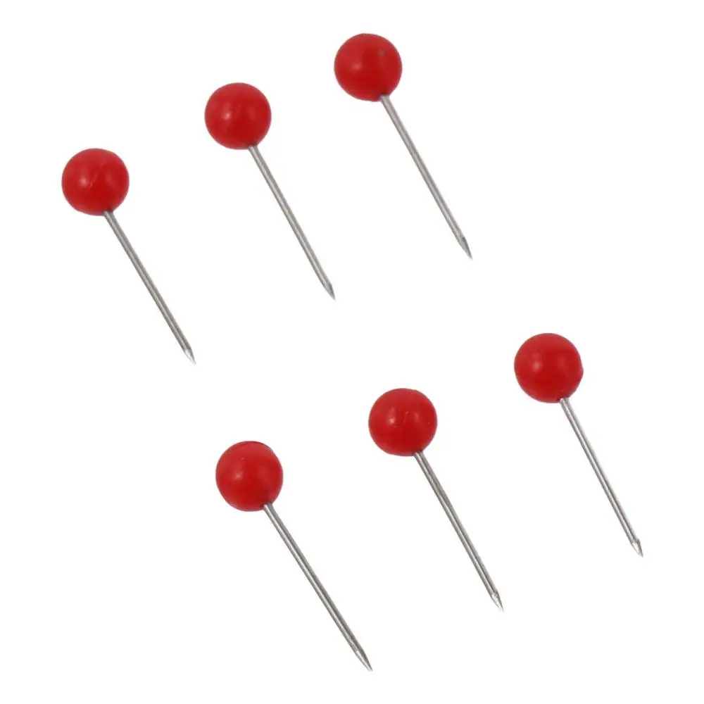 300 pieces/box Plastic Map Tacks Push Pins Red Portable Round Head Pin Durable Lightweight