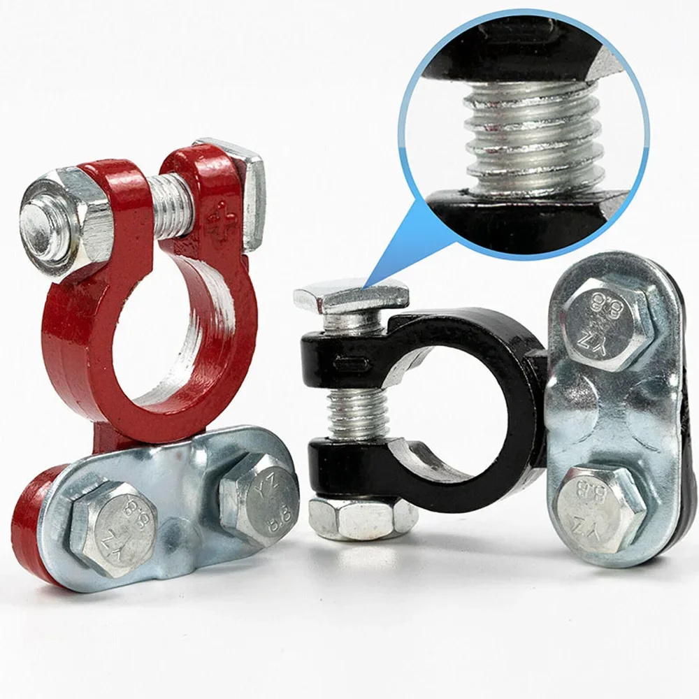 Terminal de bateria de carro 12v 24v braçadeira cabeça de pilha conector pólo post braçadeira resistente clipe terminal cabeça de pilha para caminhão de barco automático