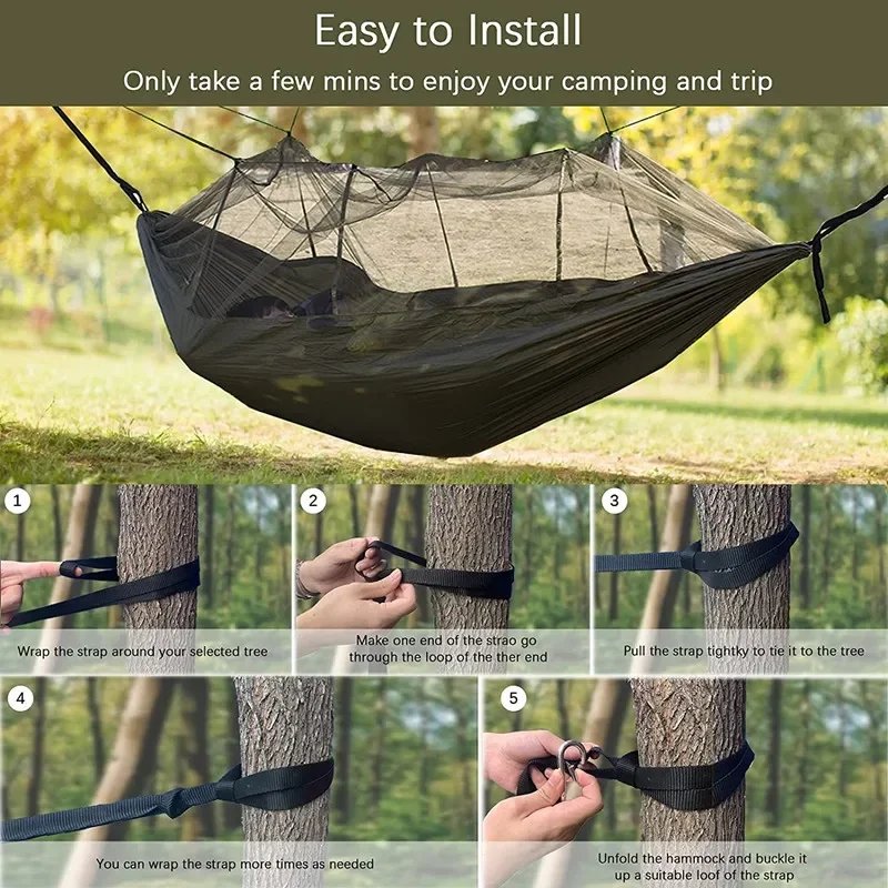 Camping Hammocks and Accessories Including Hammock with Mesh Rain Fly Tarp Tree Straps for Outdoor Use Hiking Backpacking Travel