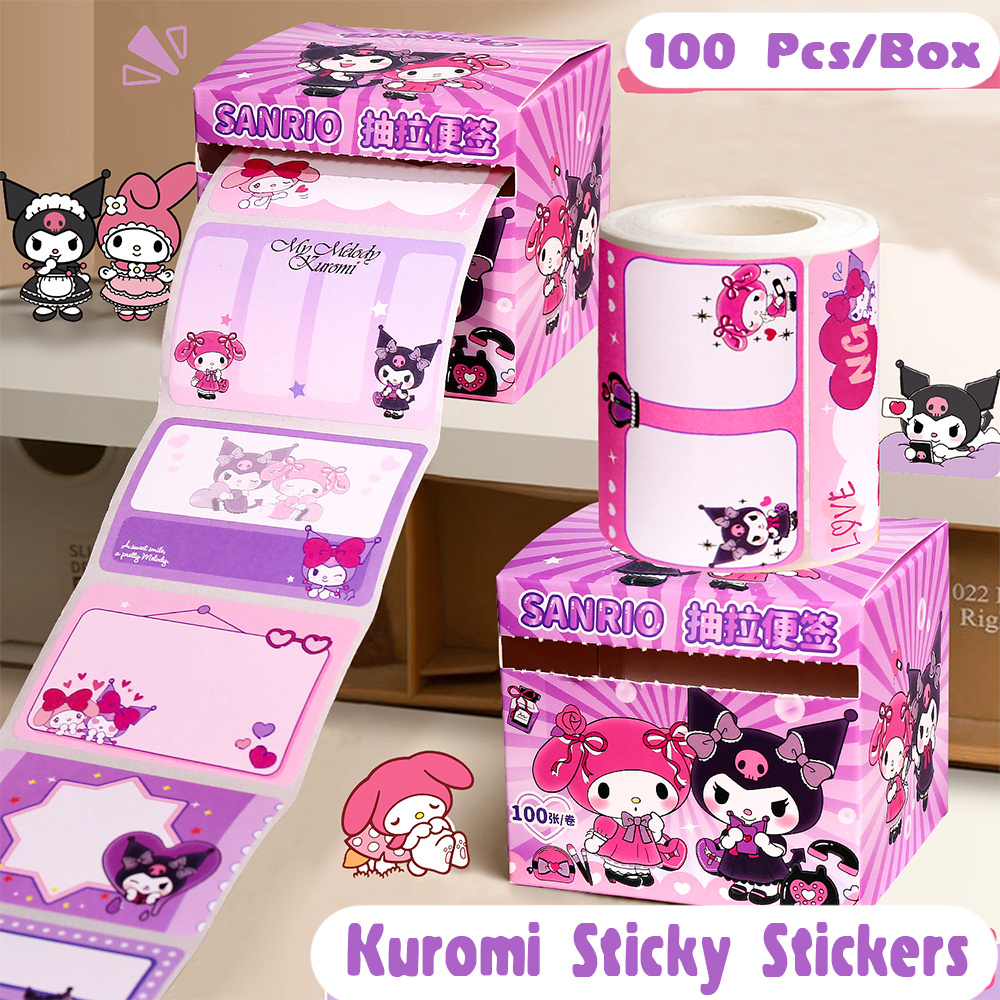 新 100 個サンリオ付箋ステッカーかわいいクロミメロディ手作りアクセサリー紙のりテープステッカー子供のおもちゃ