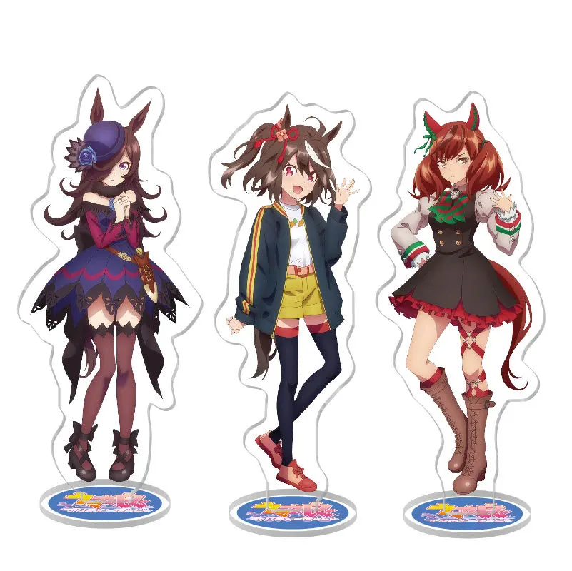 Stand Anime Uma Musume Pretty Derby Special Week Silence Suuyu Toukai Teiou Akrilik Figure Stand Model Plate Display Lucu 15Cm