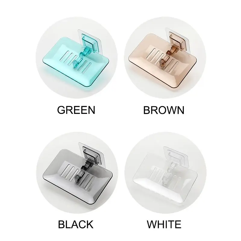Montado na parede transparente dreno sabão titular, sem pasta soco, chuveiro WC, adequado para caixa de armazenamento de plástico, 1pc