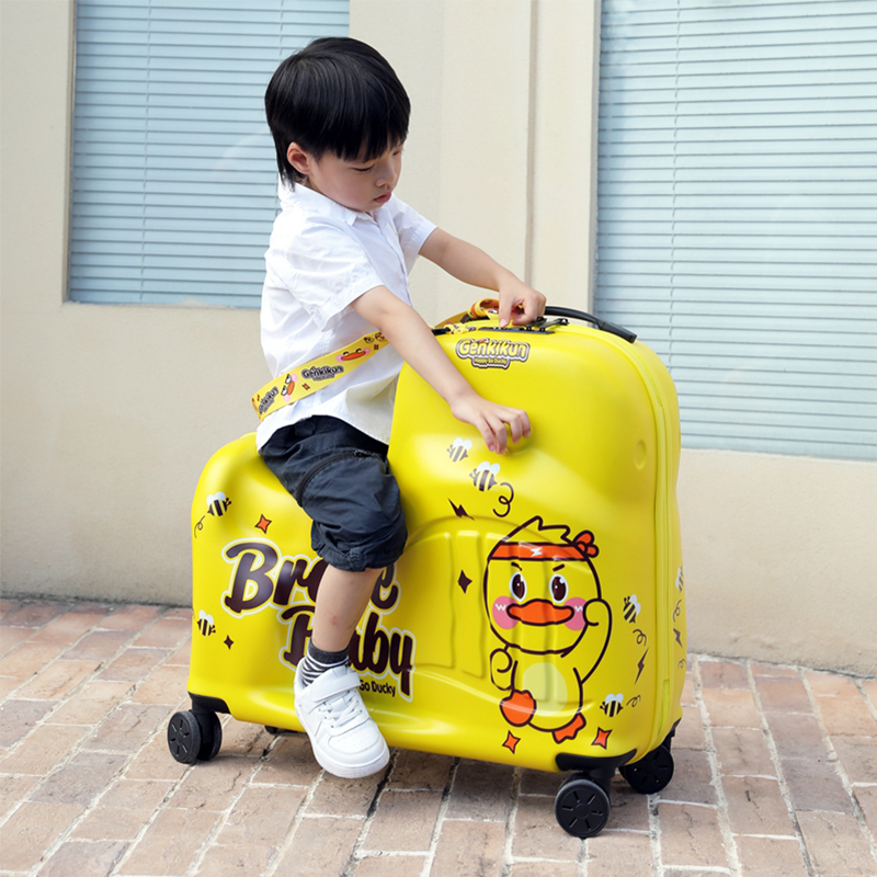 กระเป๋าเดินทางล้อลากขนาด20 "24" สำหรับเด็กอลูมิเนียมอัลลอยด์ลากได้