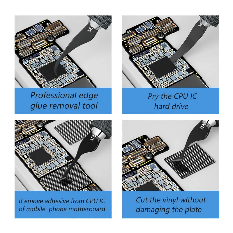 MaAnt Multifuncional Glue Removal Knife, Mão polida, Elastic Blade, Telefone Motherboard Chip, Raspador CPU, Pry Knife Tool