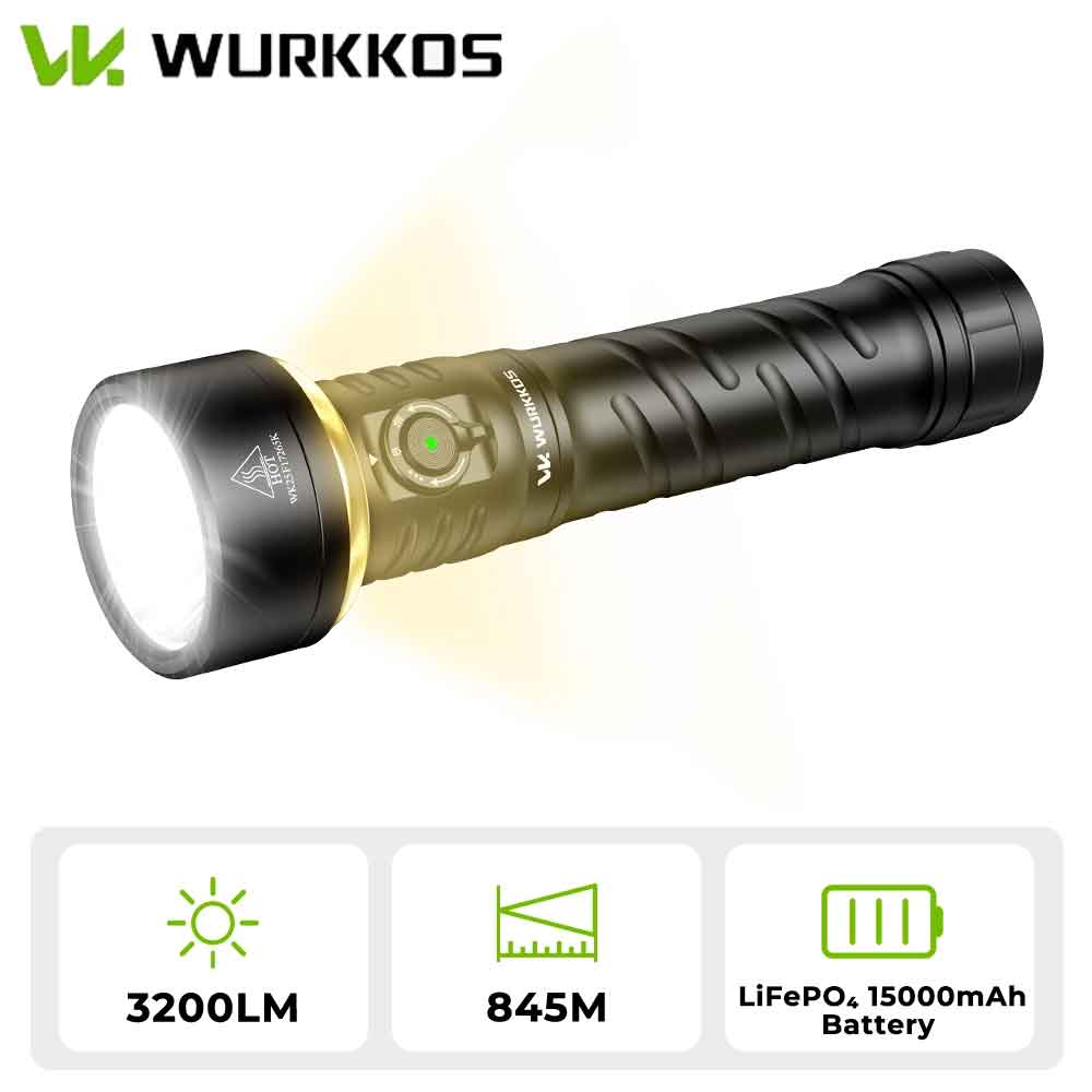 Wurkkos TS27 3200LM Супер яркий фонарик 845M Throw RGB освещение Linterna перезаряжаемый обратный зарядный блок питания для кемпинга