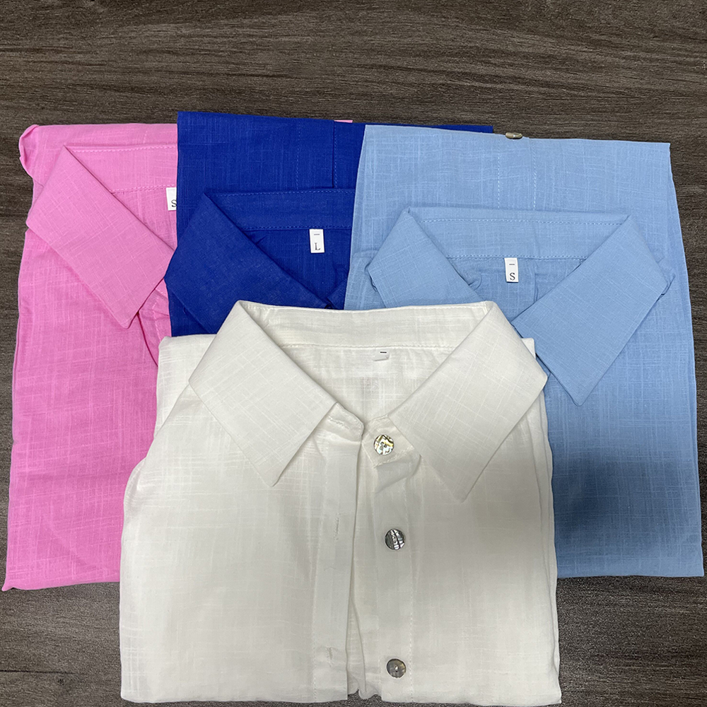 D.Nale K Witte damesoverhemden, elegante loszittende damesblouse met lange mouwen, nieuw vintage basic overhemd met topkraag voor dames