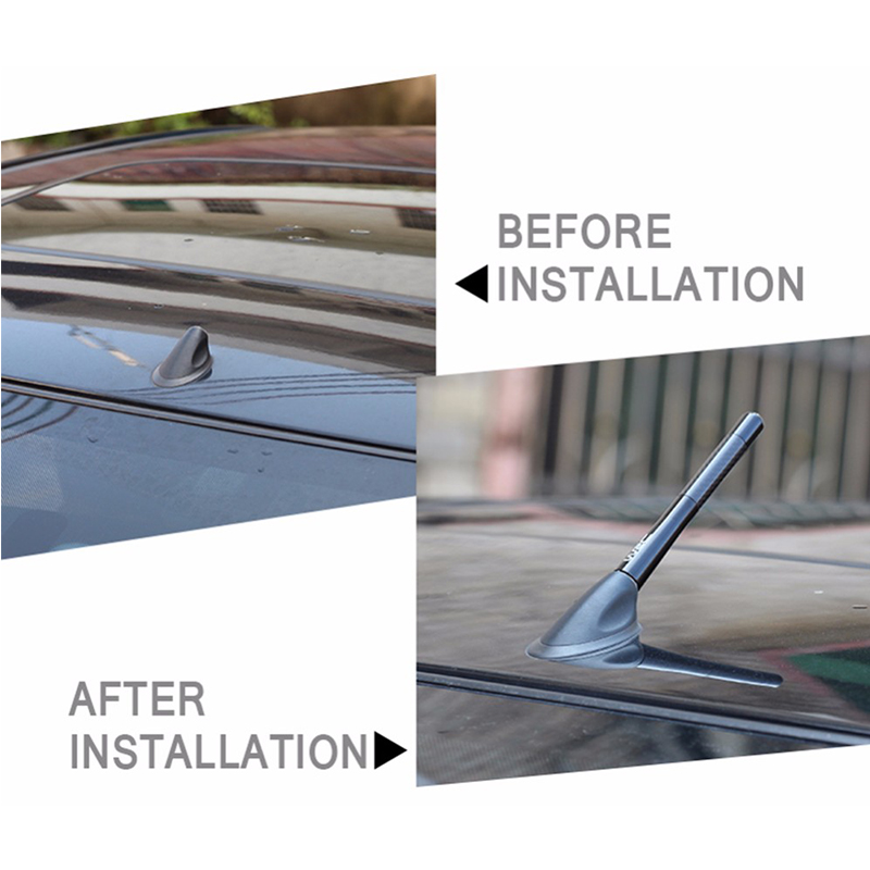 3.5 センチメートル/8 センチメートル/12 センチメートルユニバーサル車ショートラジオアンテナカーボンファイバー黒車のルーフアンテナラジオ空中 FM/AM 金属受信アンテナ