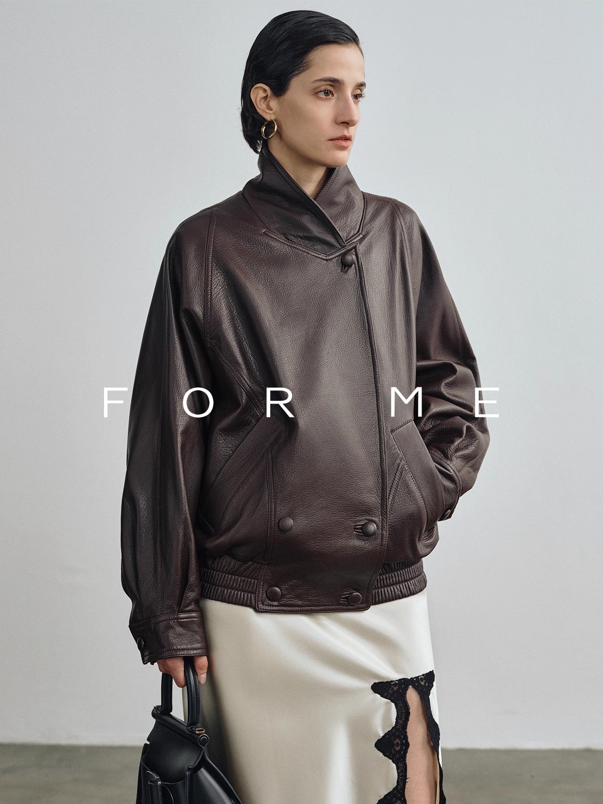 Lautaro Lente Herfst Koel Bruin Pu Leren Jas Dames Lange Mouw Double Breasted Luxe Designer Amerikaanse Retro Kleding