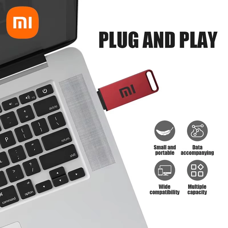 Xiaomi Original 16TB Pen Drive USB 3.2 Flash Drive High-Speed Pen Drive Type-C Metal USB Memory For Computer Storage Devices