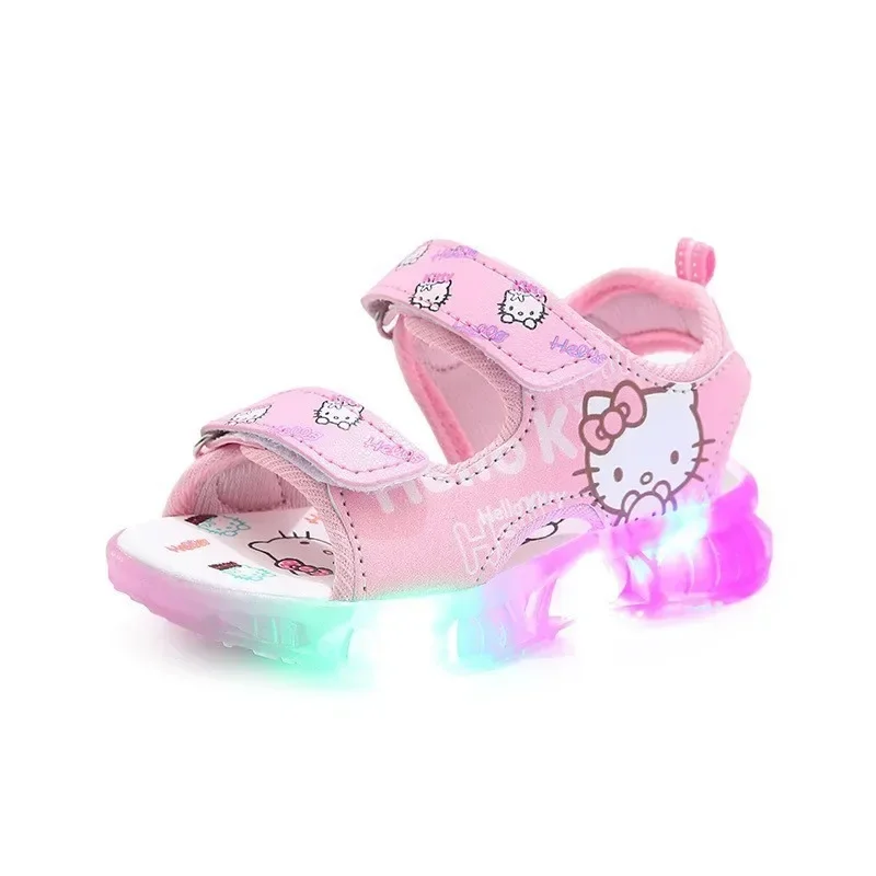 2024 frühling sommer neue sandalen schuhe weiche sohle mädchen kinder baby blinkende kleine mädchen nette prinzessin mode