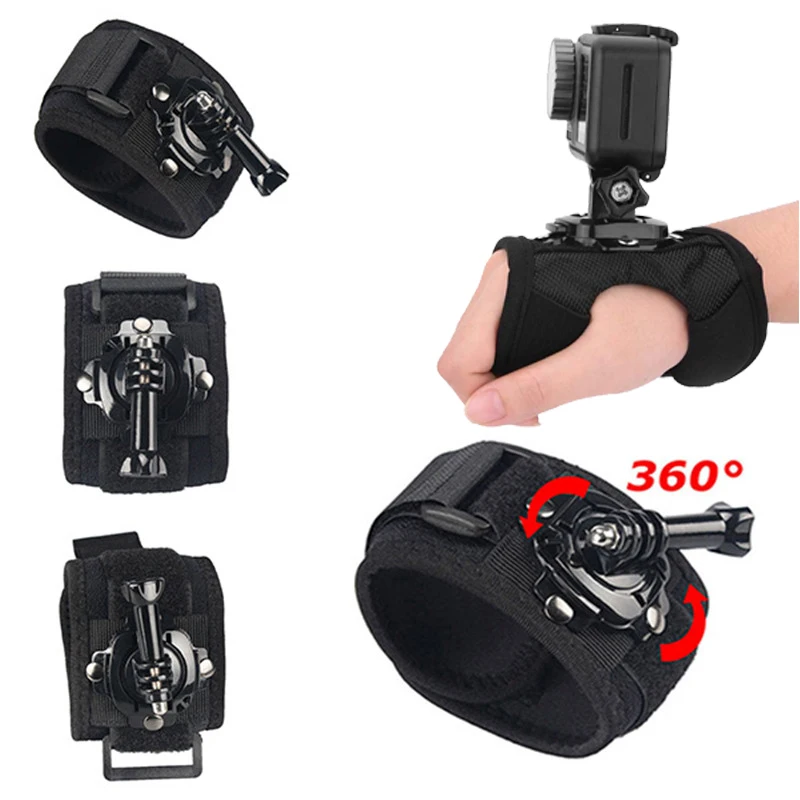 Soporte de correa de mano con rotación de 360 grados para GoPro 13, 12, 11, 10, 9, guante de mano, correa de muñeca, accesorios para DJI OSMO Action 4/5Pro