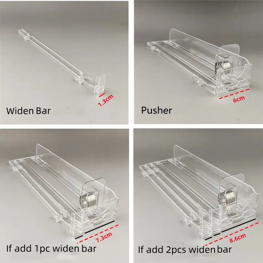 Plastic Shelf Automatic Refill Pushing Pusher Supermarket Rack Cigarettes Products Unibody Single Side 20pcs
