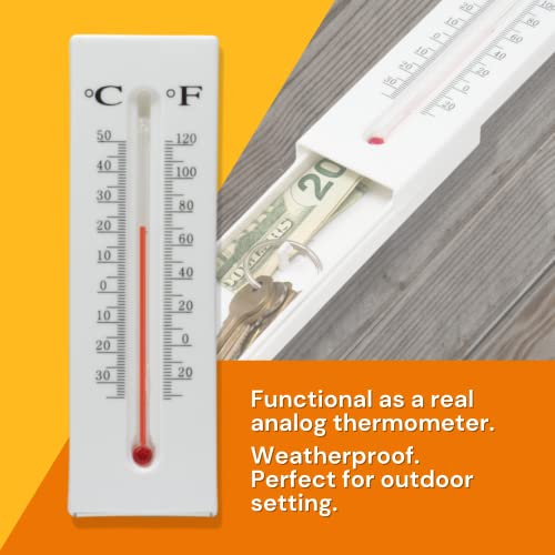 Small Private Money Box Thermometer Diversion Stash Hidden Safes Compartment Secret Storage Outdoor Container Jewely Money Case