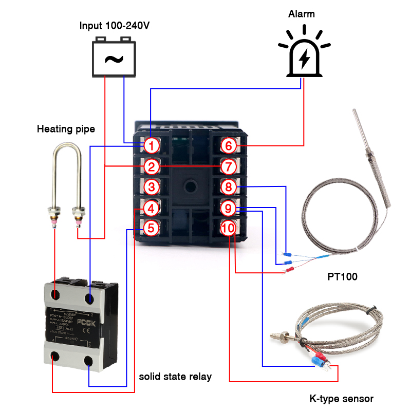 REX-C100 PID Bộ Điều Khiển Nhiệt Độ 400 Độ Kỹ Thuật Số Bình Giữ Nhiệt Đầu Ra 40A SSR K Loại Cặp Nhiệt Điện