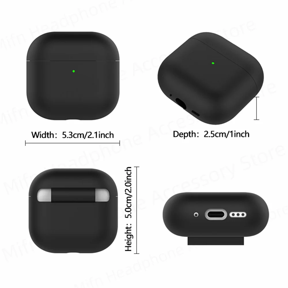 ﻿   Funda de auriculares para Apple AirPods 4, funda protectora de silicona suave, funda de silicona de color sólido para Airpods 4 USB C, novedad de 2024