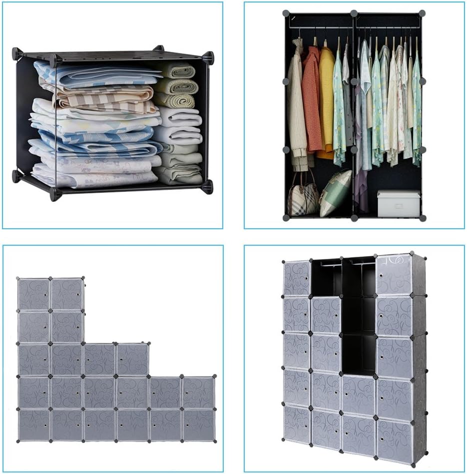 Portable, Modular, mit Rod zum Selbermachen, Kleiderschrank, Combiniert, Space Saving, Plastic, Organizer, Würfel, Gardero