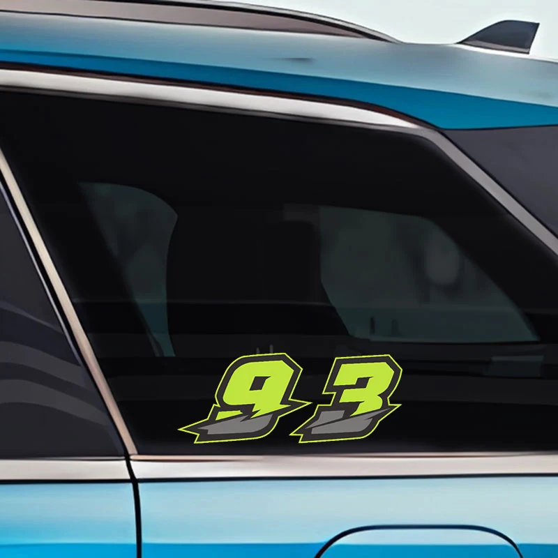 0123456789   Pegatinas de número verde para motocicleta, carenado de tanque de combustible, impermeables, DIY, casco de motocicleta, protector solar, calcomanías de vinilo de 0 a 9