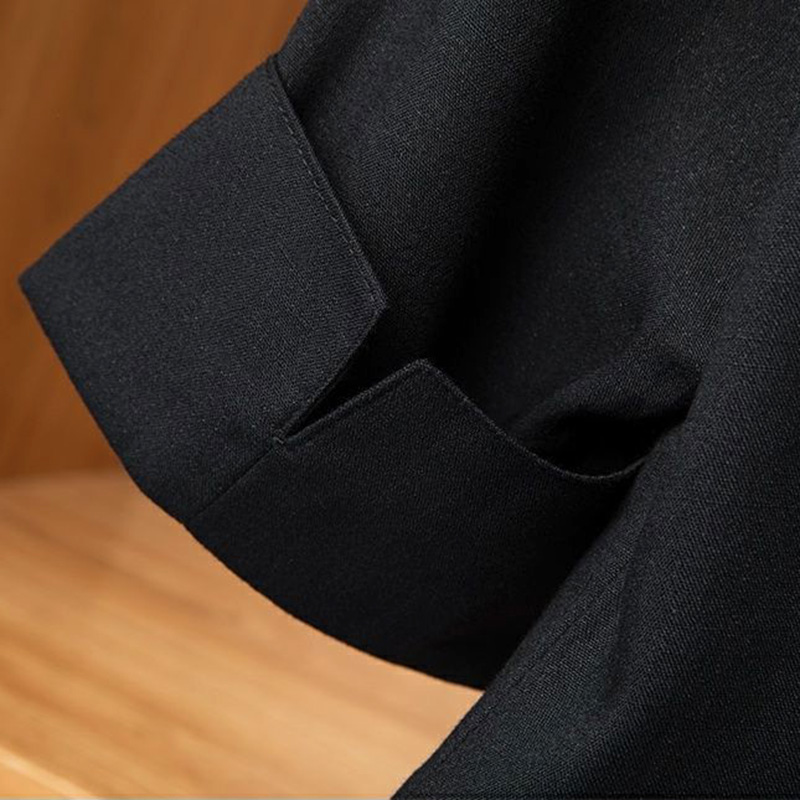 Schwarz solide lässige Turn-Down-Kragen Single Button Kurzarm Damen jacke koreanische Mode Anzug Blazer kurze Jacken Mantel 2024