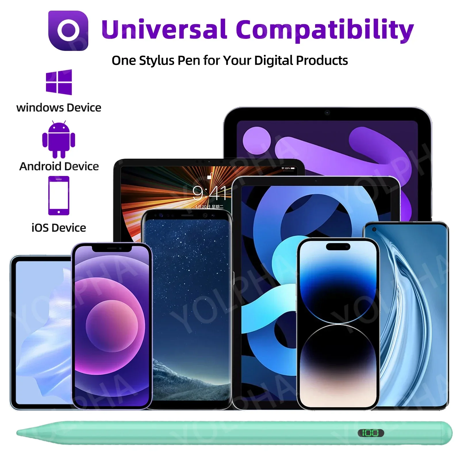 Universal Stylus Pen for iPad2018-2024 &Mobile Phone Touch Screen Pen for Android Xiaomi HUAWEI IOS Samsung Magnetic Digital Pen