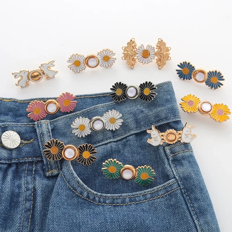 1 Pc Jeans Schnalle Taille Schließen Straffen Taille Knopf Abnehmbare Metall Pins Einstellbare Taille Clip Ornament Knopf Gürtel Schnalle