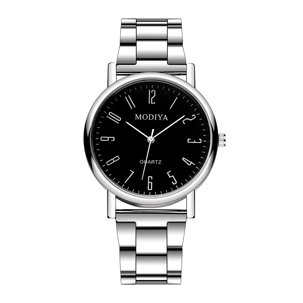 Reloj informal con esfera redonda, relojes de pulsera de cuarzo de acero inoxidable, relojes de pulsera de negocios para hombre, reloj de lujo femenino