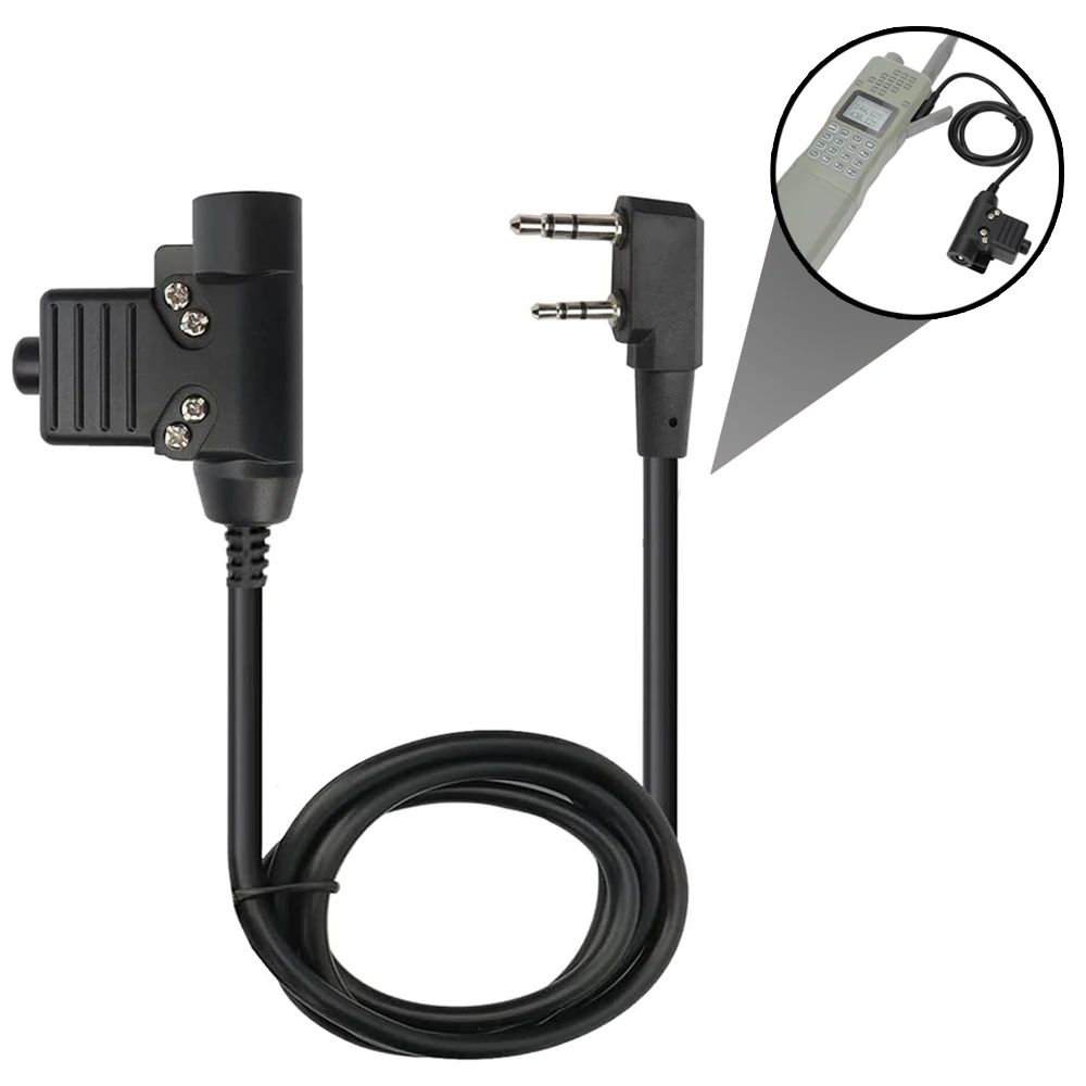 Walkie talkie baofeng UV-82 rádio fone de ouvido ptt u94 airsoft tático fone kenwood (para baofeng) plug tático fone de ouvido acessório