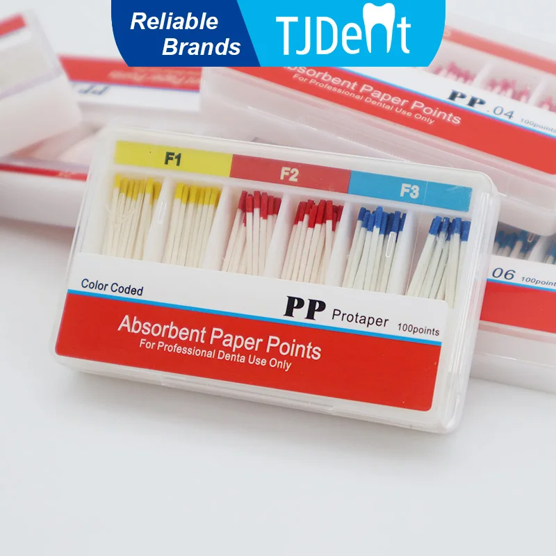 TJDent PP Protaper F1-F3 Стоматология Эндодонтия Бумажные наконечники Конусы для гуттавошалки Одноразовые впитывающие стержни из хлопкового волокна Бумажные наконечники