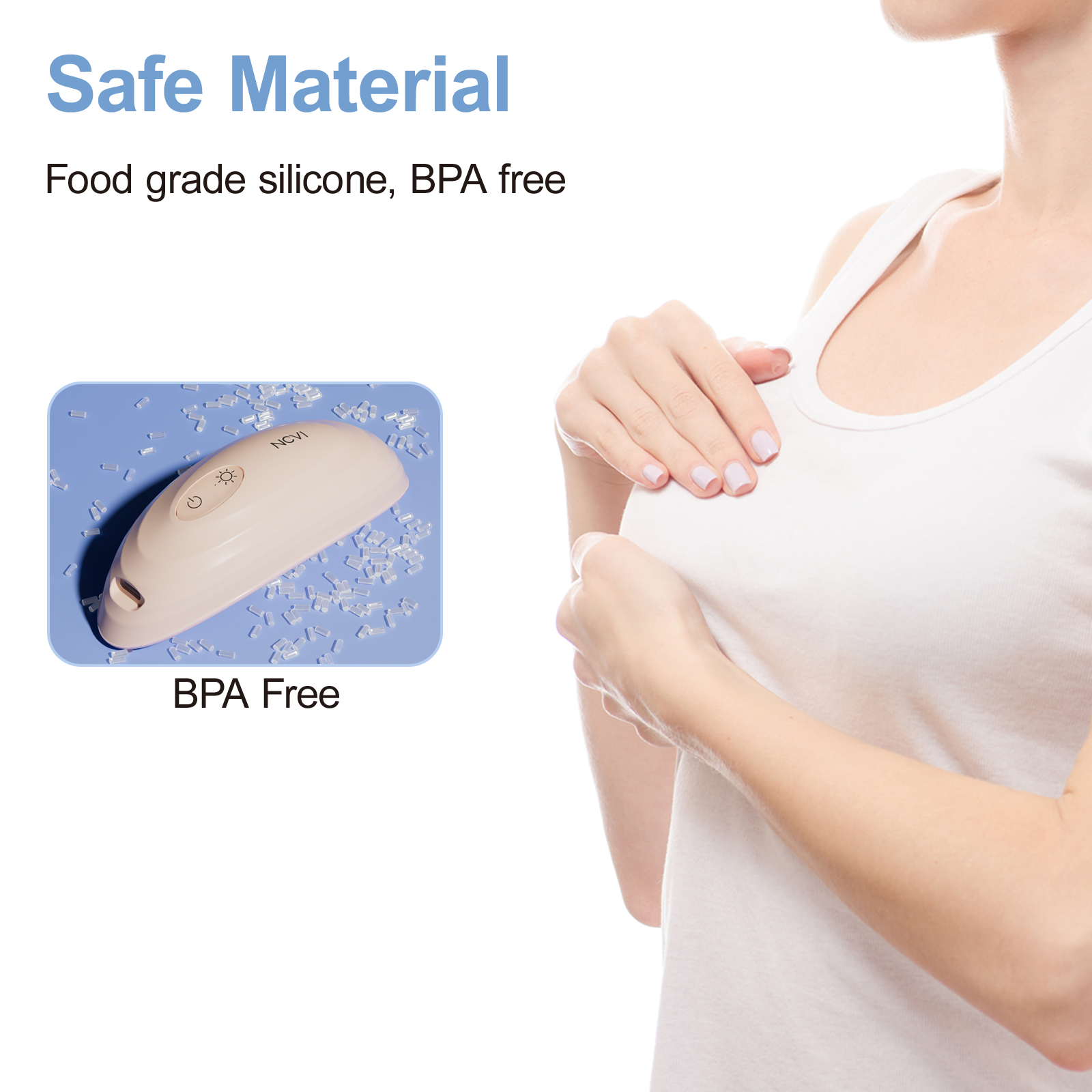NCVI 温める授乳マッサージャー、2 つの振動と加熱モード、詰まった乳腺、乳房炎の授乳サポート、授乳の改善