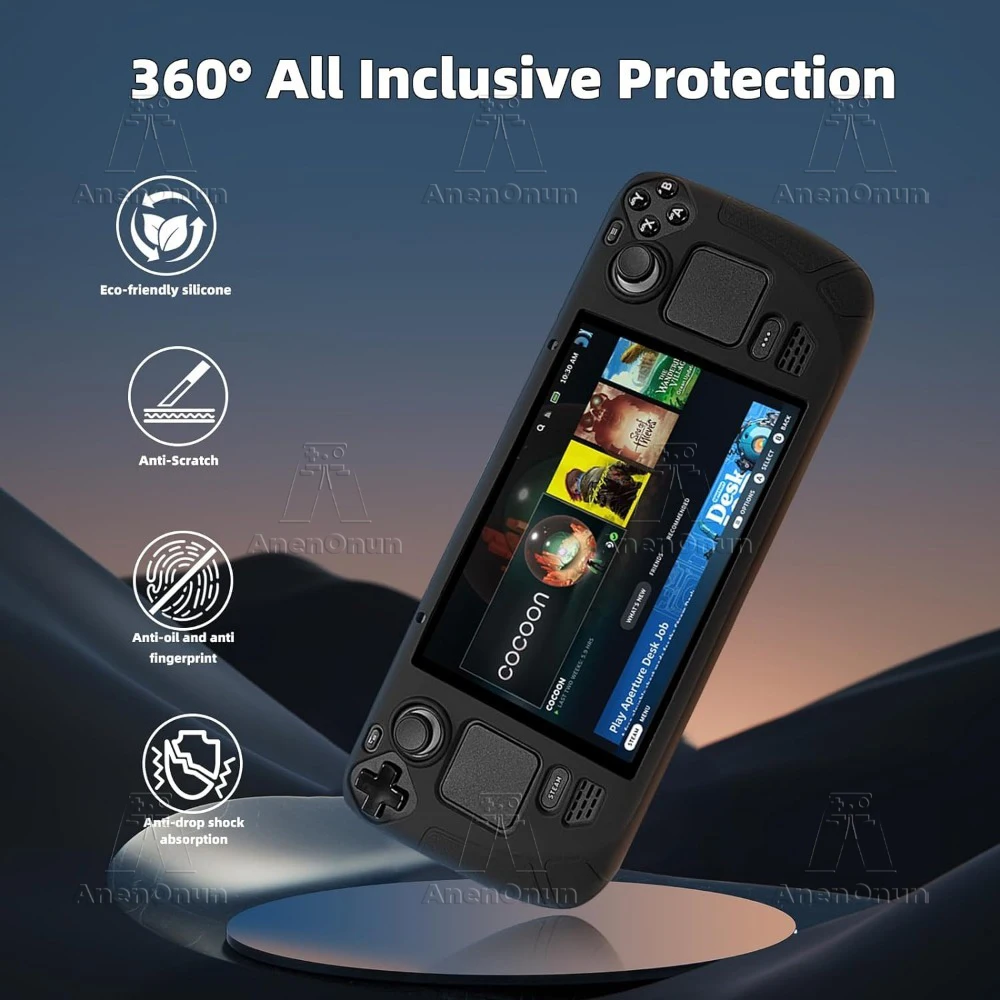 Steam Deck Full Fit Protective Case with Folding Stand Anti-fall Anti-slip Soft Shell High Quality Silicone Cover Accessories