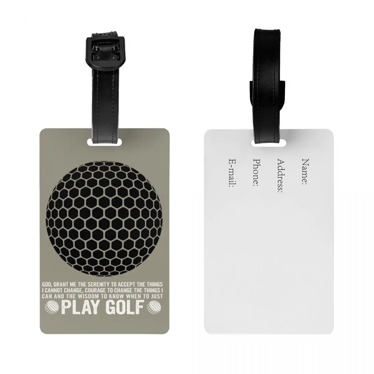 Etiqueta divertida personalizada del equipaje de la cita del golf con la etiqueta de identificación de la cubierta de privacidad de la tarjeta de nombre para la maleta del bolso de viaje