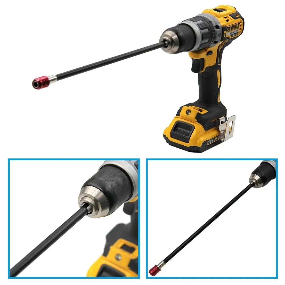 1pc alça hexagonal vermelho estendido liberação rápida auto-travamento haste de extensão haste de extensão 300mm chave de fenda ferramenta de haste de extensão