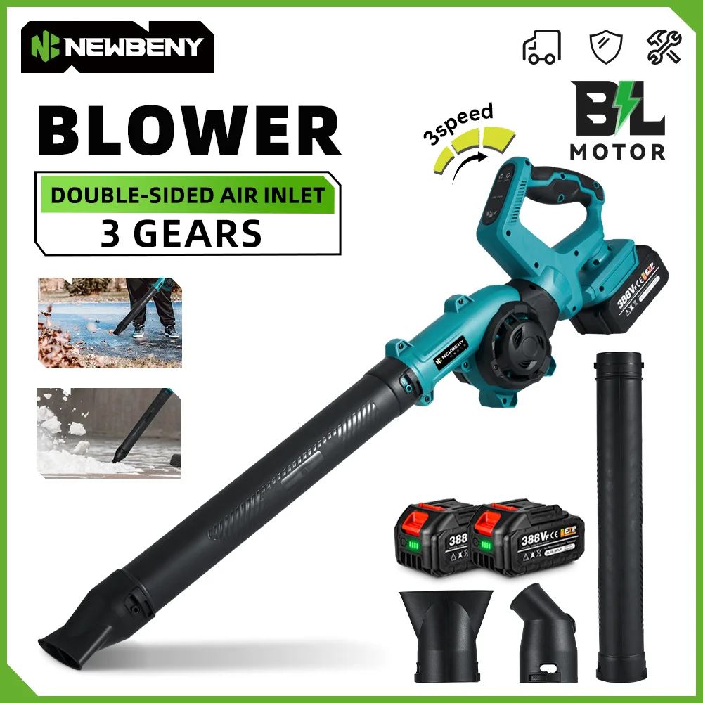 NUOVOBENY Soffiatore Elettrico 270 °   Regolazione della rotazione 3 marce Cordless Leaf Vacuum Dust Snow Cleannig Strumento per Makita 18V Batteria Pin