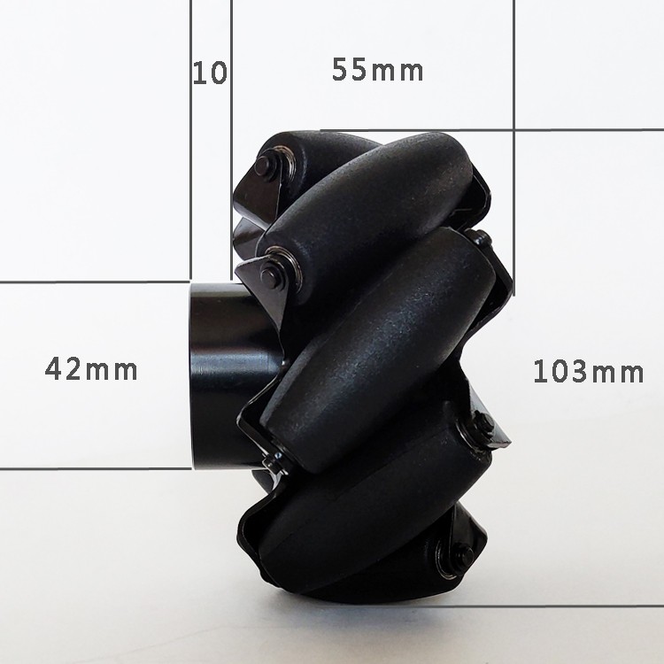 ロボットカー用mecanumホイール、オムニホイール、ビッグロードロード負荷、300kg、4インチ、100mm、4ピース/セット