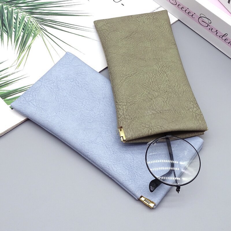 Glasses Bag Sunglasses MEN'S AND WOMEN'S Storage Set Elastic Plate Mouth Automatic Closing Glasses Storage Bag
