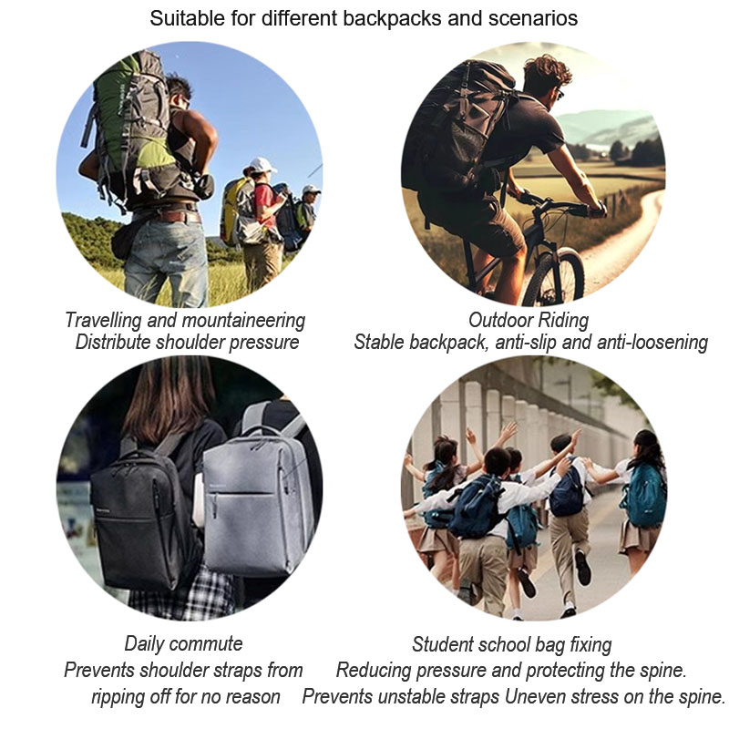 Backpack Magnetic Chest Pack StrapEasy Detachable Strap Adjustable Shoulder Strap Outdoor Camping Tactical Bag Strap Accessories