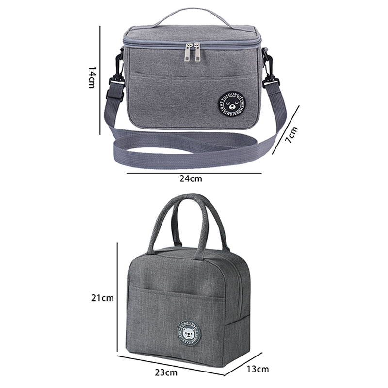 Tragbare Mittagessen Tasche Lebensmittel Thermische Box Durable Wasserdicht Büro Kühler Lunchbox Mit Schulter Strap Organizer Isolierte Fall Port