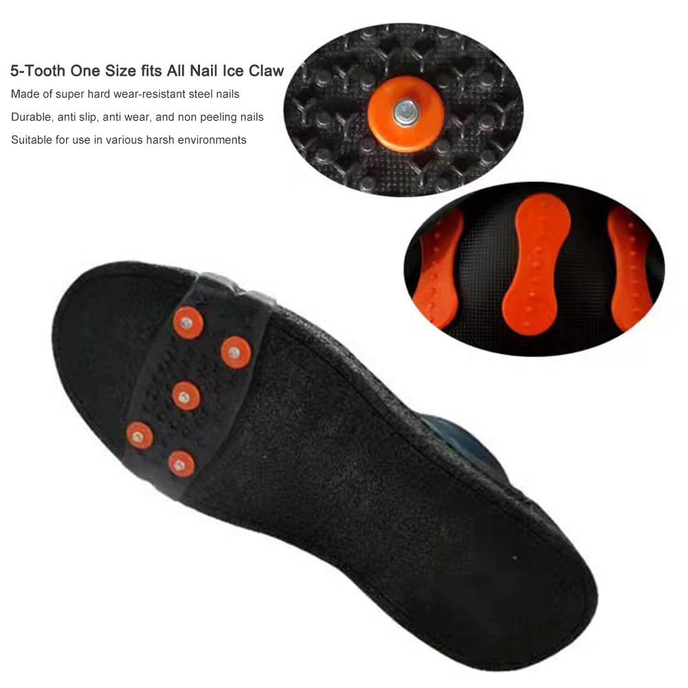 5-Stud-Steigeisen Anti-Rutsch-Bergsteiger Stollen Unisex Schnee klaue Schuh abdeckungen Walking Wander zubehör
