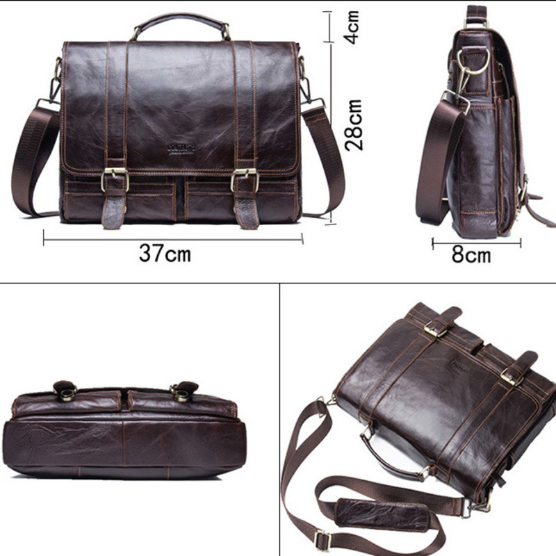 Neue Leder Casual Tragbare Business Aktentasche Große Kapazität männer Schräge Straddle Computer Echtes Leder Männer Tasche Aktentaschen